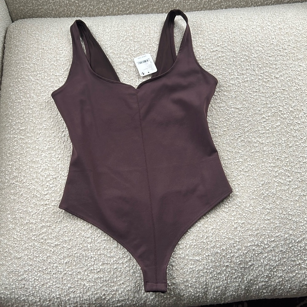NWT Free people leotard chocolate merlot